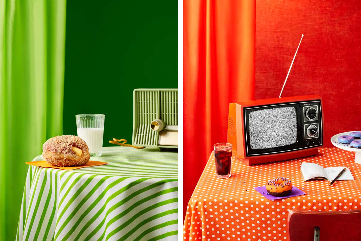 Elysa Weitala photography retro style kitchen with green and red color palette